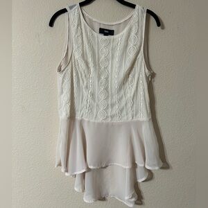 Mossimo Cream Lace Peplum Blouse